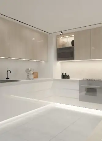 Luxury kitchen design with storage solutions